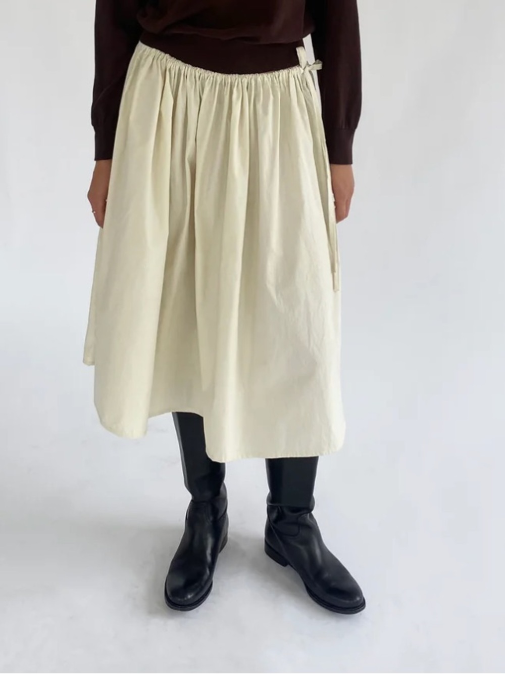 Brooke Callahan Tie Skirt in Rice
